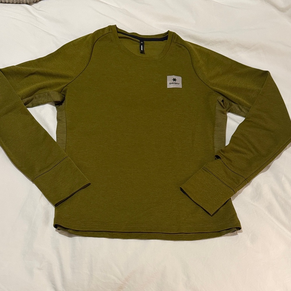 Saysky Clean Flow Olive Green Long Sleeve Shirt size Medium